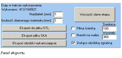 Pole tekstowe:  
Panel eksportu.
